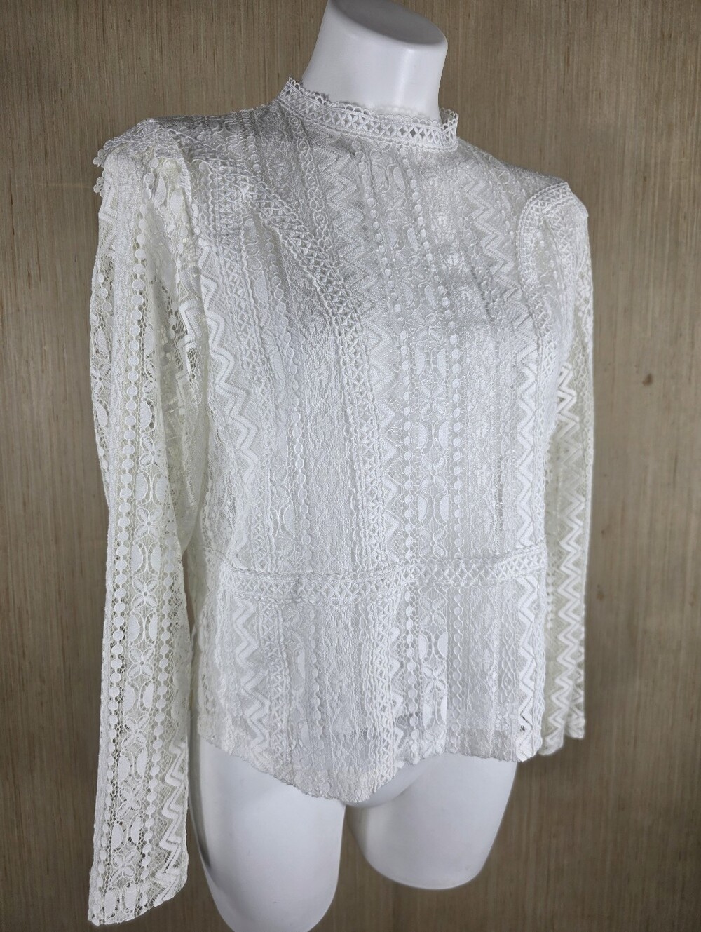 ZARA White Lace Top L Lined Romantic Victorian Cottagecore NWOT Coquette Fairy